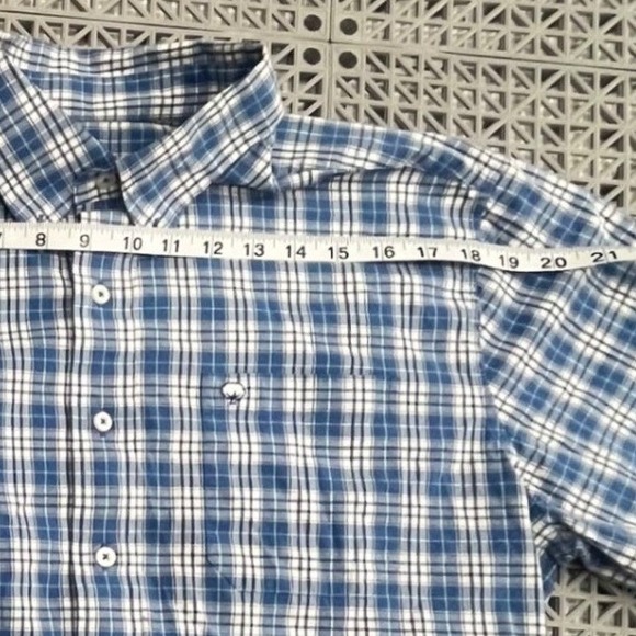 Southern Shirt Mens Large Plaid Button Down Shirt Long Sleeve Blue White Cotton - Picture 7 of 10